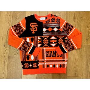 SF Giants Knit Sweater Large MLB Genuine Merchandise KLEW Orange Black Gameday